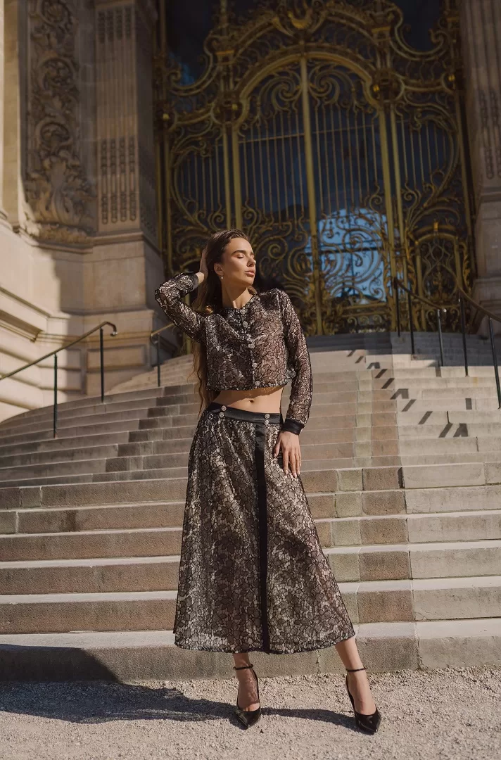 Conjunto de falda y top de encaje
